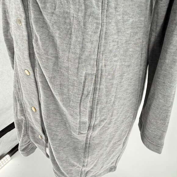 Chasor Womens Heather Gray Snap Button Long Hoodie Jacket Size S - Picture 6 of 9